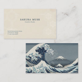 Great Wave Inspired Japanese Business Card Visitekaartje