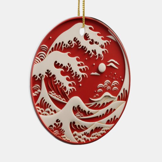 Great Wave Japans Keramisch Ornament (Rechts)