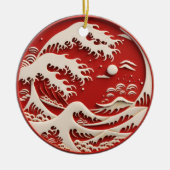 Great Wave Japans Keramisch Ornament (Voorkant)