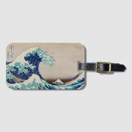 "Great Wave"  Japanse kunst Hokusai Elegant Bagagelabel (Voorkant (horizontaal))