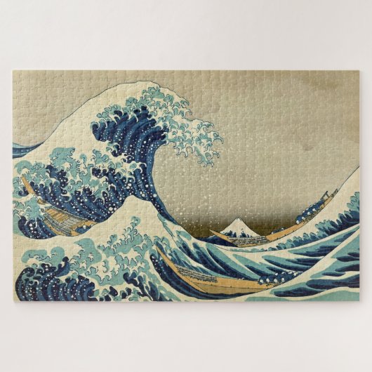 Great Wave Kanagawa Illustratie Japans Legpuzzel (Horizontaal)