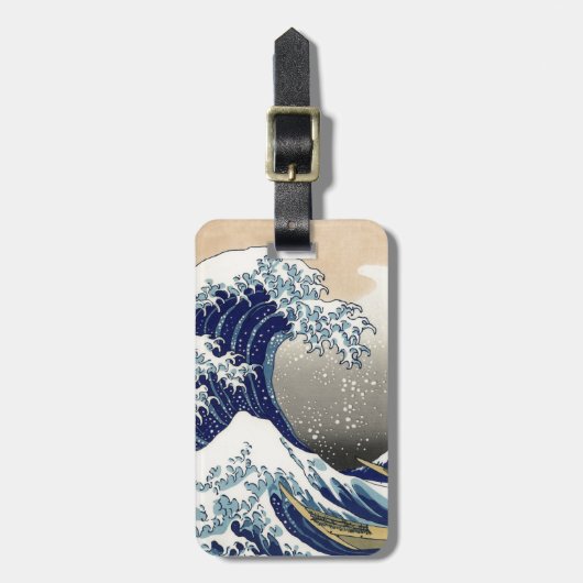 Great Wave Kanagawa Japanese Painting Bagagelabel (Voorkant verticaal)