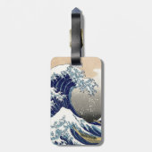 Great Wave Kanagawa Japanese Painting Bagagelabel (Achterkant verticaal)