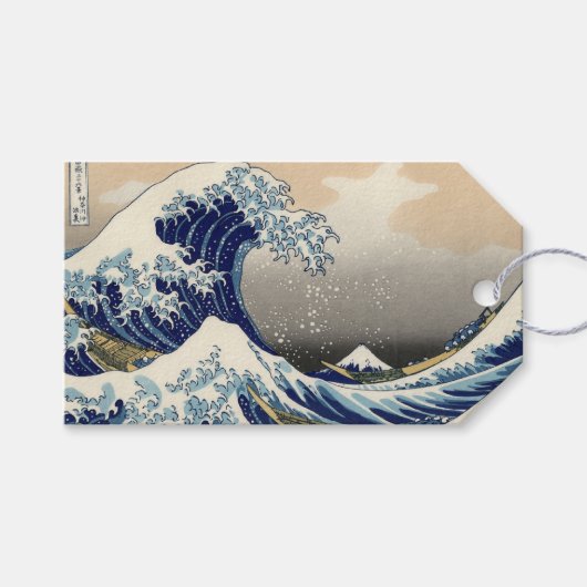 Great Wave Kanagawa Japans schilderen Cadeaulabel (Voorkant (Horizontaal))