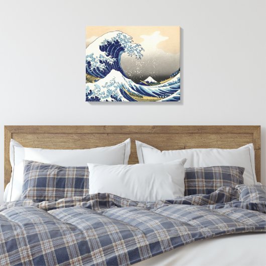 Great Wave Kanagawa Japans schilderen Canvas Afdruk (Insitu (Slaapkamer))