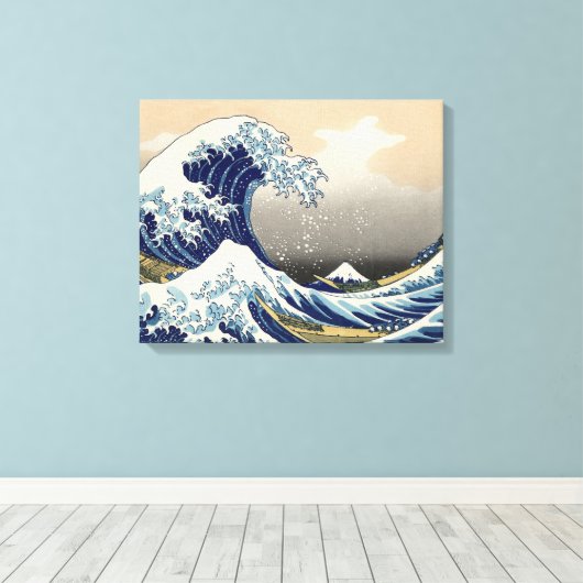 Great Wave Kanagawa Japans schilderen Canvas Afdruk (Insitu (Houten vloer))