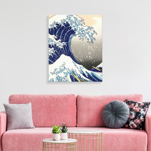 Great Wave Kanagawa Japans schilderen Canvas Afdruk (Insitu (Woonkamer))