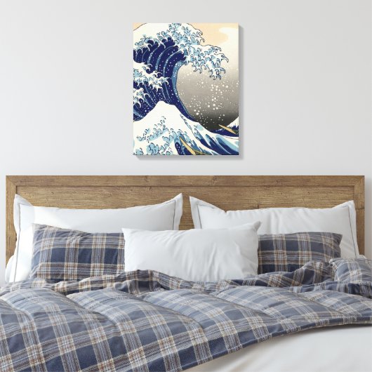 Great Wave Kanagawa Japans schilderen Canvas Afdruk (Insitu (Slaapkamer))