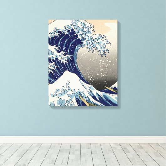Great Wave Kanagawa Japans schilderen Canvas Afdruk (Insitu (Houten vloer))