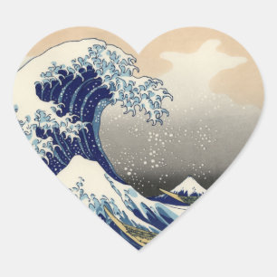 Great Wave Kanagawa Japans schilderen Hart Sticker