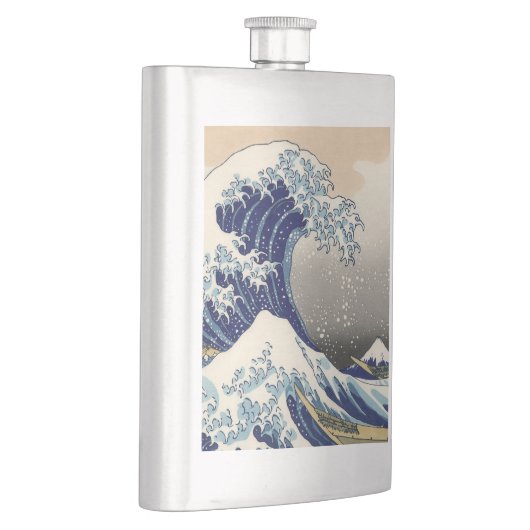 Great Wave Kanagawa Japans schilderen Heupfles (Rechts)