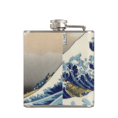 Great Wave Kanagawa Japans schilderen Heupfles (Achterkant)