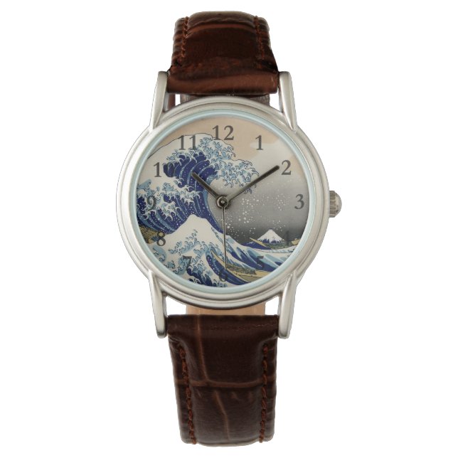 Great Wave Kanagawa Japans schilderen Horloge (Voorkant)