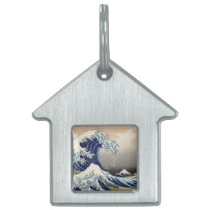 Great Wave Kanagawa Japans schilderen Huisdieren Naamplaatje