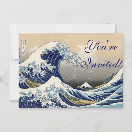 Great Wave Kanagawa Japans schilderen Kaart (Voorkant)