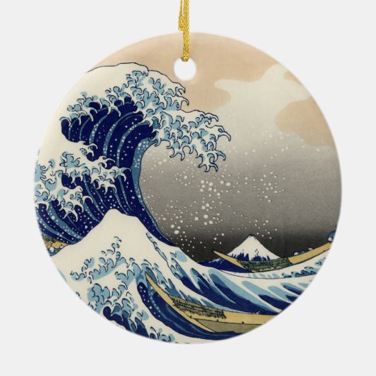 Great Wave Kanagawa Japans schilderen Keramisch Ornament (Achterkant)