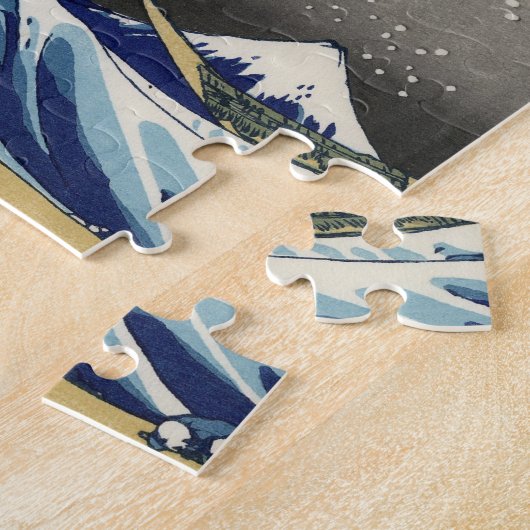 Great Wave Kanagawa Japans schilderen Legpuzzel (Zijkant)