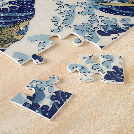 Great Wave Kanagawa Japans schilderen Legpuzzel (Zijkant)