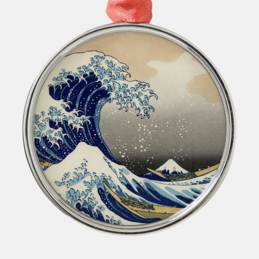 Great Wave Kanagawa Japans schilderen Metalen Ornament (Voorkant)