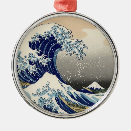 Great Wave Kanagawa Japans schilderen Metalen Ornament (Voorkant)