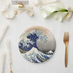 Great Wave Kanagawa Japans schilderen Papieren Bordje