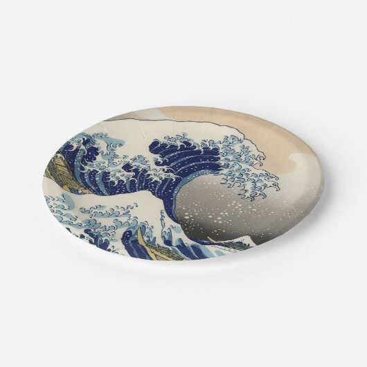 Great Wave Kanagawa Japans schilderen Papieren Bordje (Gekanteld)