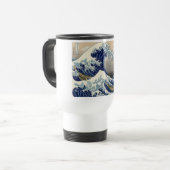 Great Wave Kanagawa Japans schilderen Reisbeker (Voorkant links)