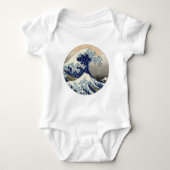 Great Wave Kanagawa Japans schilderen Romper (Voorkant)