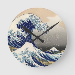 Great Wave Kanagawa Japans schilderen Ronde Klok