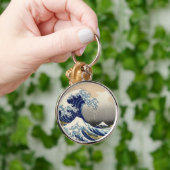 Great Wave Kanagawa Japans schilderen Sleutelhanger (Hand)