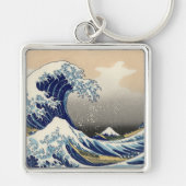 Great Wave Kanagawa Japans schilderen Sleutelhanger (Voorkant)