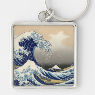 Great Wave Kanagawa Japans schilderen Sleutelhanger