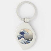 Great Wave Kanagawa Japans schilderen Sleutelhanger (Voorkant)