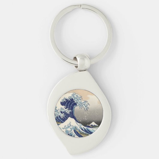 Great Wave Kanagawa Japans schilderen Sleutelhanger (Voorkant)
