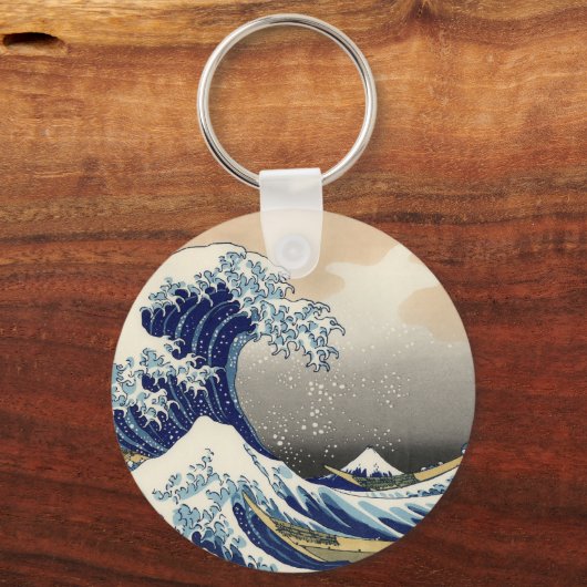 Great Wave Kanagawa Japans schilderen Sleutelhanger (Voorkant)