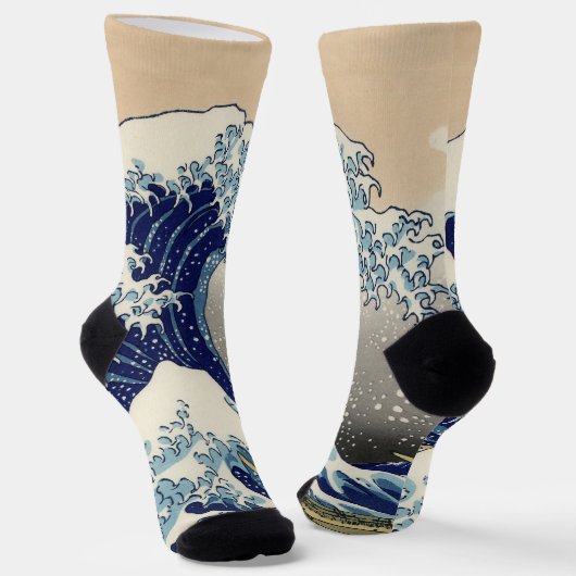 Great Wave Kanagawa Japans schilderen Sokken (Gebogen)