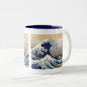 Great Wave Kanagawa Japans schilderen Tweekleurige Koffiemok (Voorkant rechts)