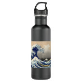 Great Wave Kanagawa Japans schilderen Waterfles (Voorkant)