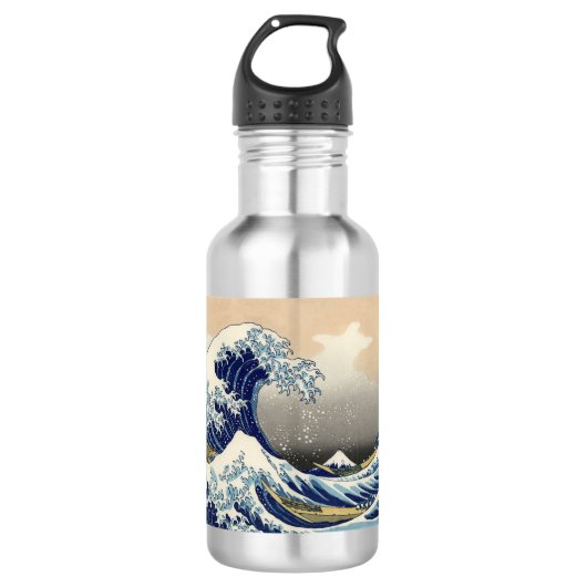 Great Wave Kanagawa Japans schilderen Waterfles (Voorkant)