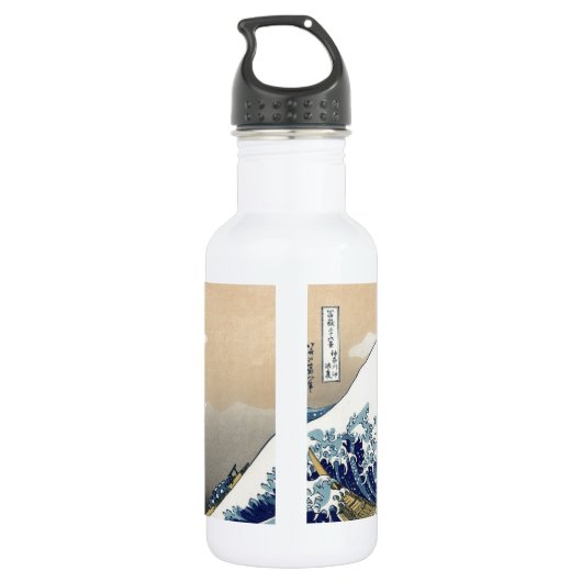 Great Wave Kanagawa Japans schilderen Waterfles (Achterkant)