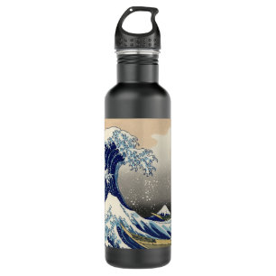Great Wave Kanagawa Japans schilderen Waterfles