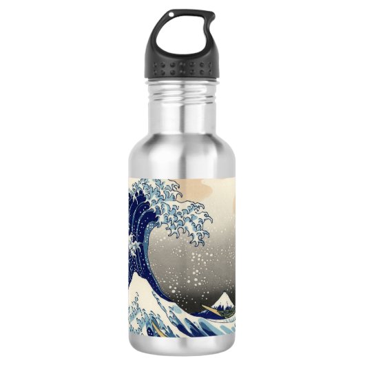 Great Wave Kanagawa Japans schilderen Waterfles (Voorkant)