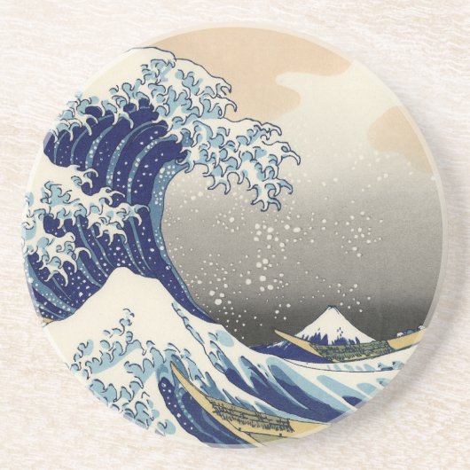 Great Wave Kanagawa Japans schilderen Zandsteen Onderzetter (Voorkant)