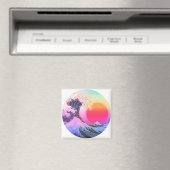 Great Wave Kanagawa Vaporwave esthetisch Magneet (Insitu (Vaatwasser))