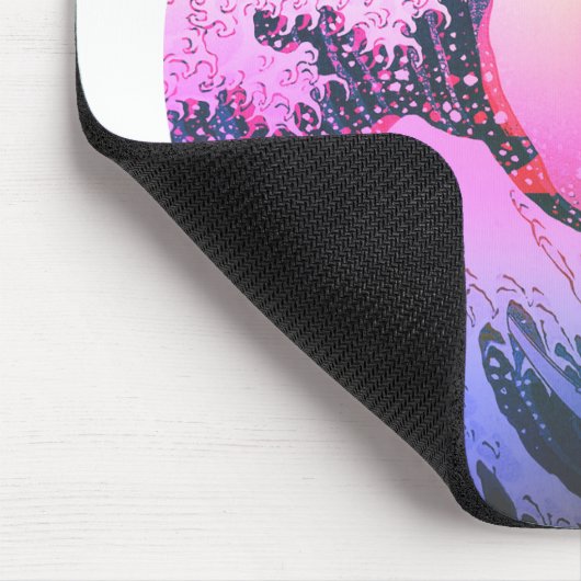 Great Wave Kanagawa Vaporwave  esthetisch Muismat (Hoek)