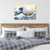 Great Wave langs Kanagawa | Hokusai | Canvas Afdruk (Insitu (Slaapkamer))