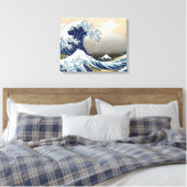 Great Wave langs Kanagawa | Hokusai | Canvas Afdruk (Insitu (Slaapkamer))