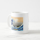 Great Wave langs Kanagawa ~ Hokusai Koffiemok (Voorkant links)
