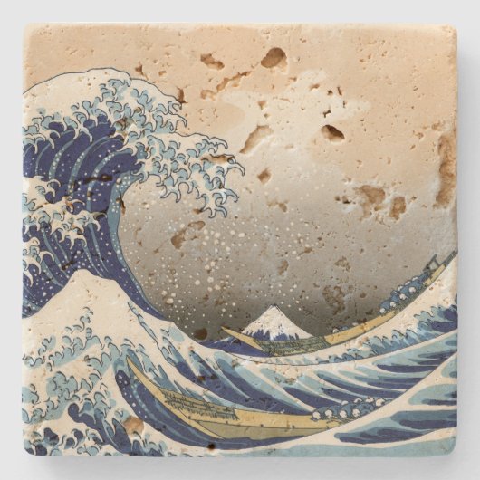Great Wave langs Kanagawa | Hokusai | Stenen Onderzetter (Voorkant)