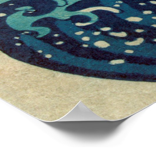 Great Wave langs Kanagawa Poster (Hoek)